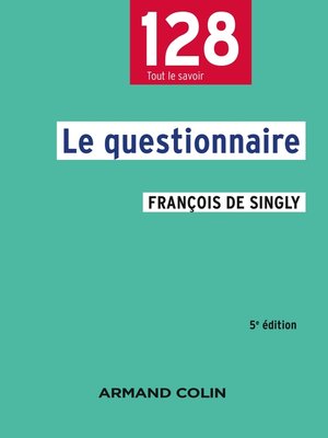 cover image of Le questionnaire--5e éd.